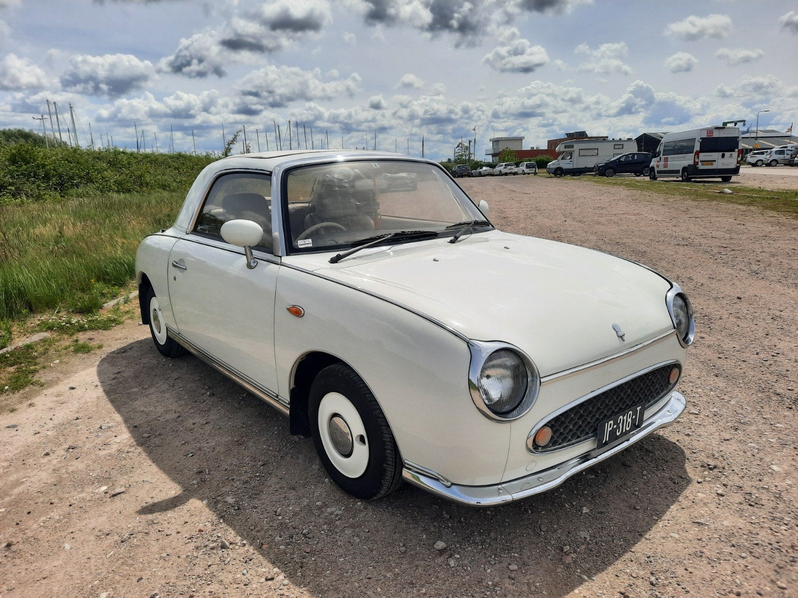 Nissan Figaro 1991 wit, Auto's, Oldtimers, Cabriolet, Wit, Leder, Overige kleuren
