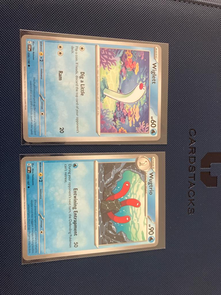 Wiglett en Wugtrio Pokémon kaarten, Ophalen of Verzenden, Zo goed als nieuw, Meerdere kaarten