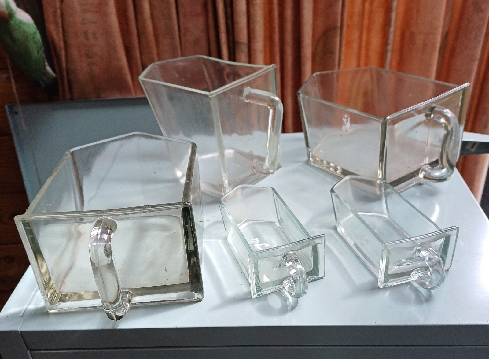 5 glazen gruttersbakken, potten van Ikea, Ophalen, Zo goed als nieuw, Glas, Pot, Bus of Blik