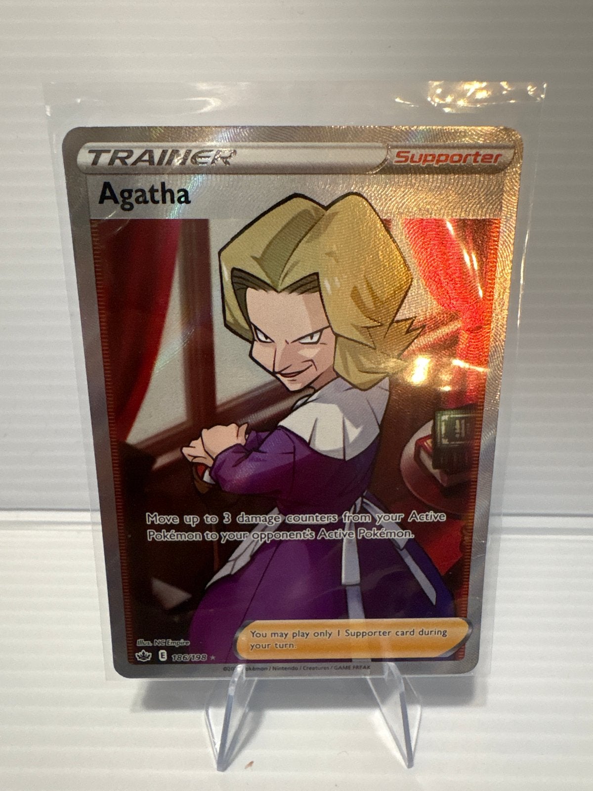 Agatha 186/198 Chilling Reign NM Pokémon Kaart, Ophalen of Verzenden, Zo goed als nieuw, Losse kaart