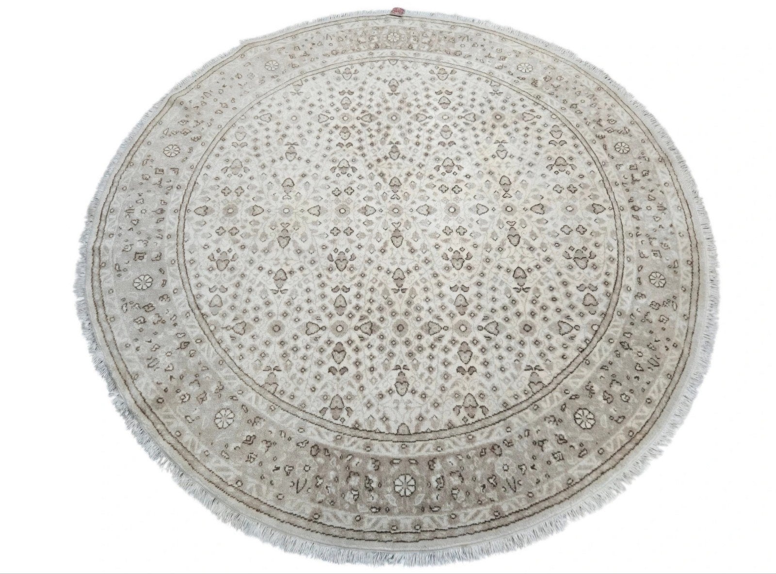 Handgeknoopt rond wol tapijt Kayseri floral 200x200cm, Gebruikt, Rond, Www.hypepopup.nl, Ophalen of Verzenden