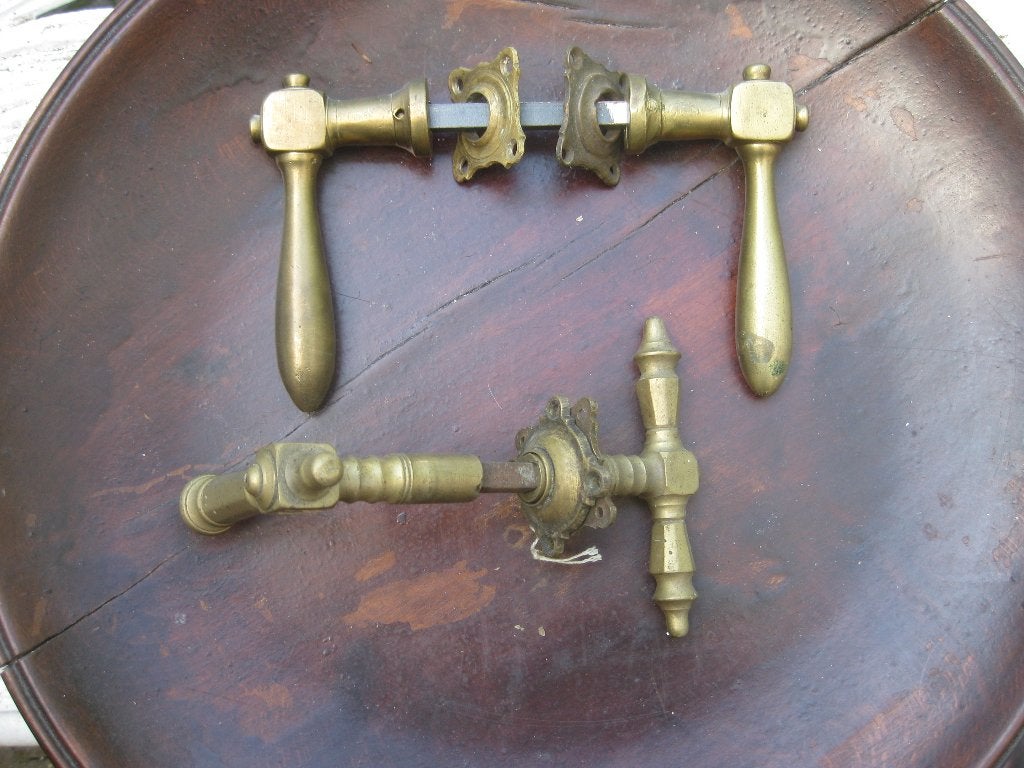 koperen deurklinken, Ophalen of Verzenden, Gebruikt, Koper of Messing, Klink of Kruk