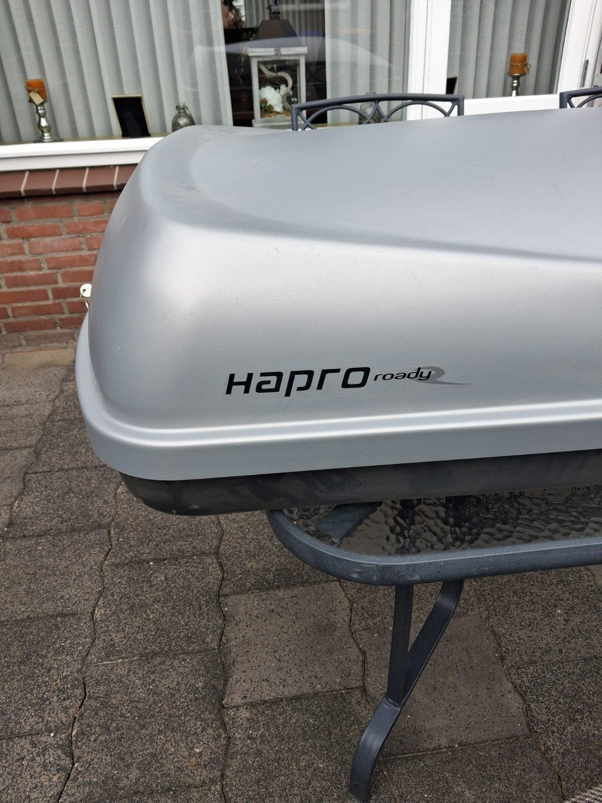 Hapro Roady dakkoffer met MontBlanc dakdragers, Ophalen, Gebruikt