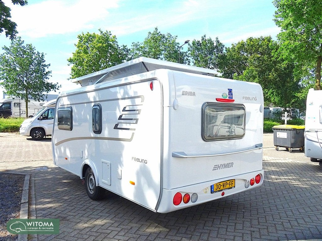 Eriba Feeling 425 Mooie uitvoering, Caravans en Kamperen, Caravans, Standaardzit, Bedrijf, 750 - 1000 kg, 4 tot 5 meter