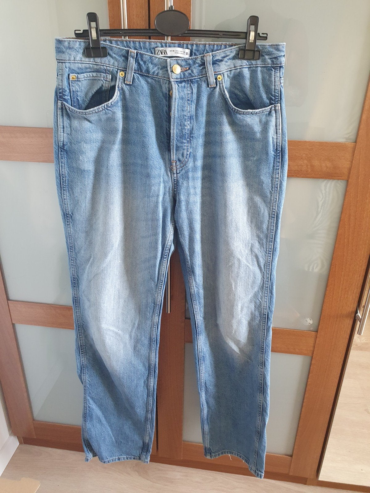 wijde spijkerbroek zara L, Blauw, Zara, Ophalen of Verzenden, Zo goed als nieuw