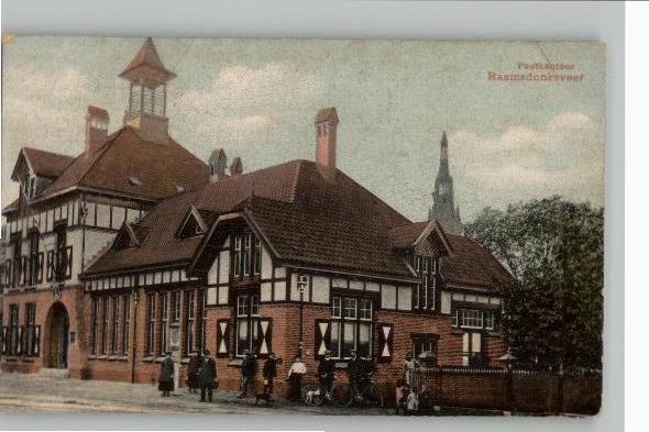 Raamsdonksveer Postkantoor Prachtkaart st 1937, Verzamelen, Verzenden, 1920 tot 1940, Gelopen, Noord-Brabant