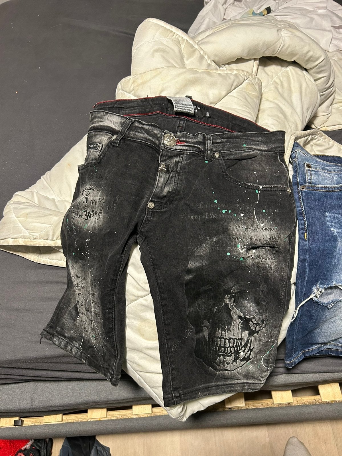 Korte spijkerbroeken philip plein en dsquared, Ophalen, Zo goed als nieuw