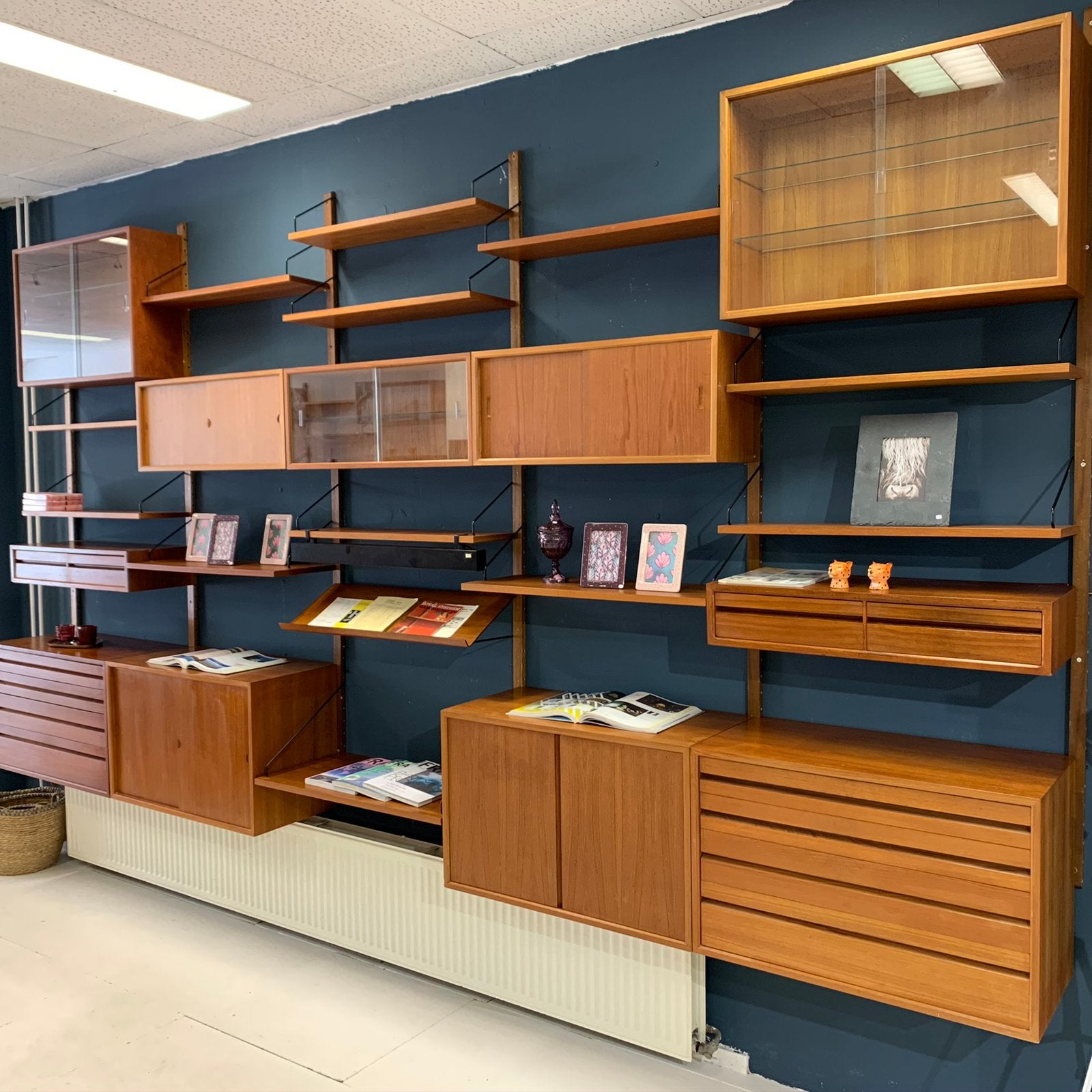 Poul Cadovius by Royal System vintage modulair wandsysteem, Gebruikt, 200 cm of meer, 300 cm of meer, Ophalen of Verzenden