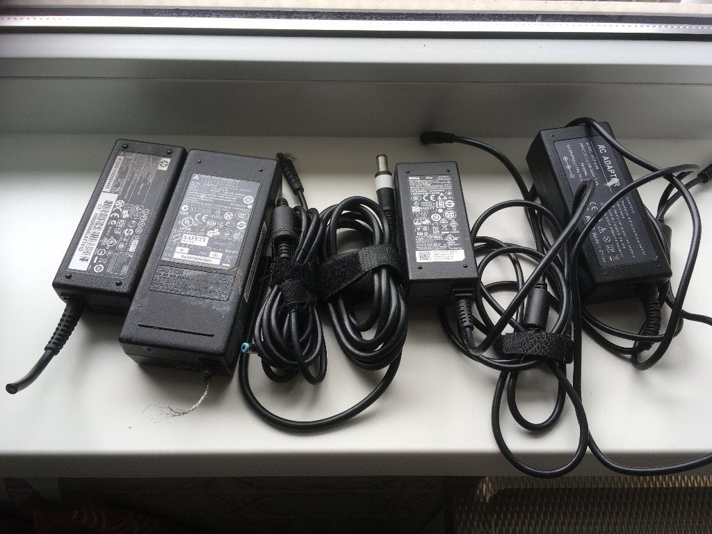laptop fiets accu adapters 5 stuks defect? hp delta dell, Ophalen of Verzenden
