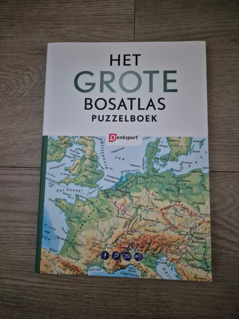 Het Grote Bosatlas Puzzelboek - DenkSport, Tjeerd Tichelaar, Bosatlas, 2000 tot heden, Ophalen of Verzenden