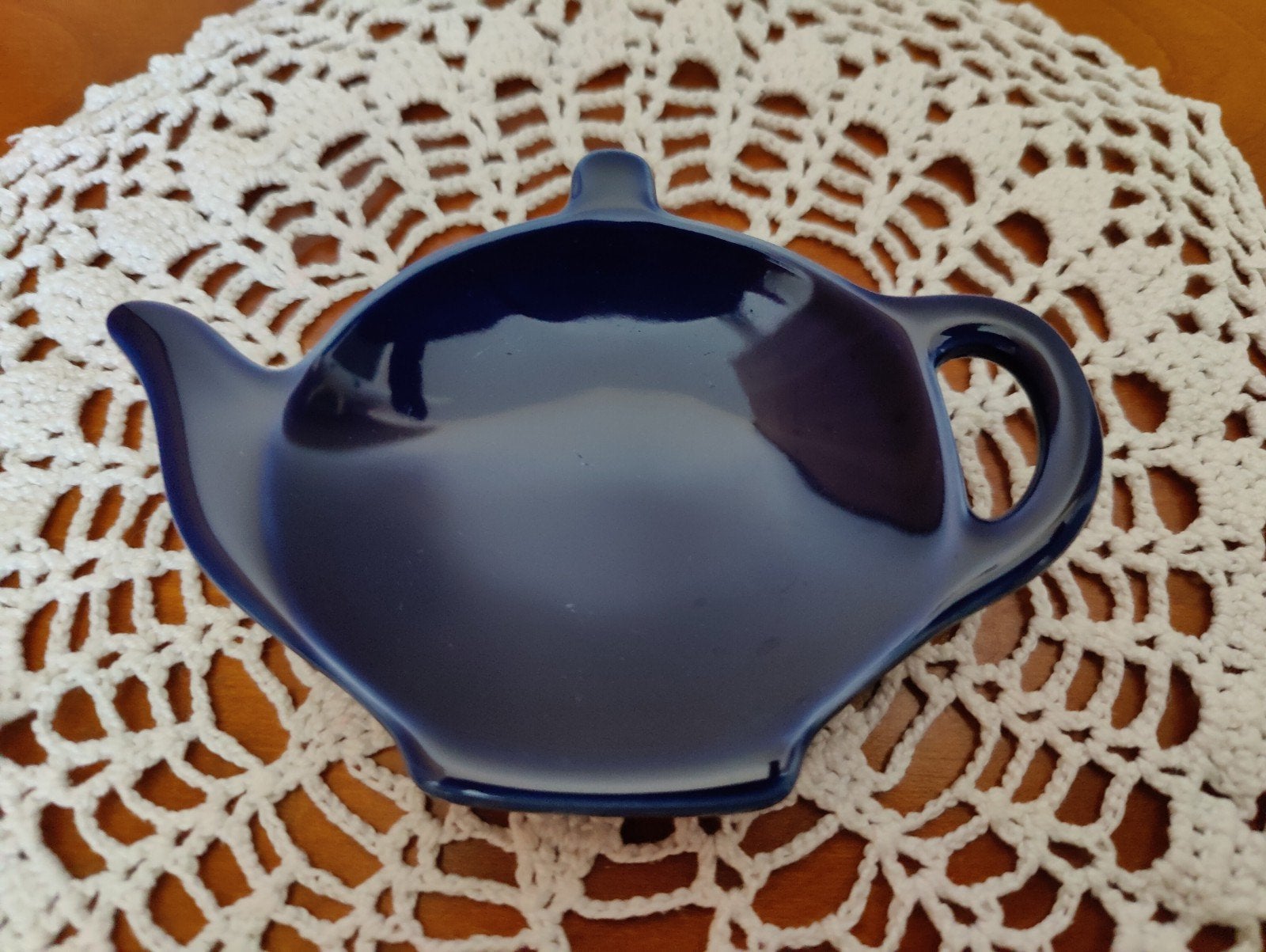 Prachtige blauwe theezakjeshouder van Douwe Egberts, Overige merken, Verzenden, Zo goed als nieuw, Modern