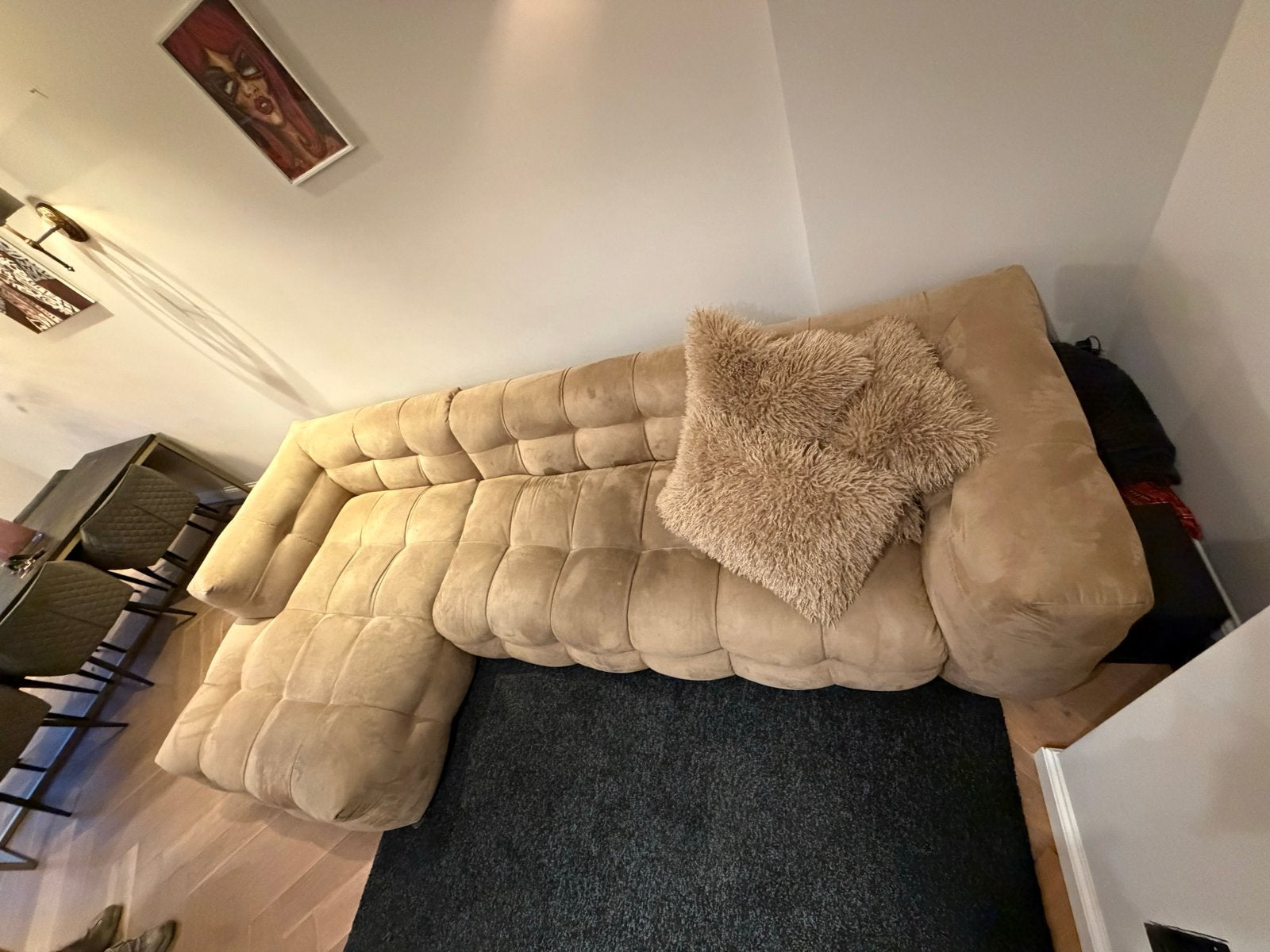 Luxe Beige Hoekbank van DECOR - Comfortabel en Stijlvol, Huis en Inrichting, Ophalen, 100 tot 125 cm, Hoekbank, 300 cm of meer