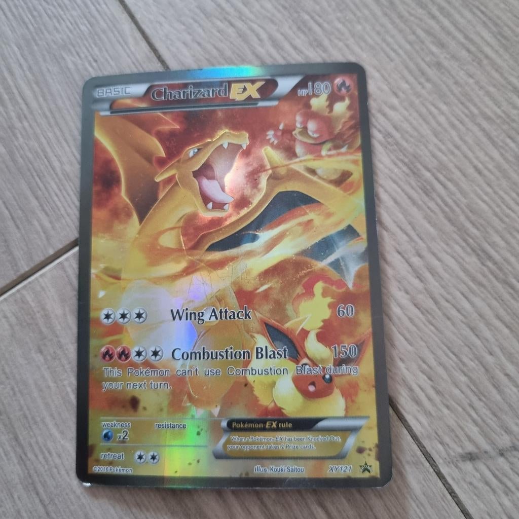 Charizard EX Pokémon Kaart - XY121 Promo Foil, Hobby en Vrije tijd, Verzamelkaartspellen | Pokémon, Gebruikt, Losse kaart, Foil