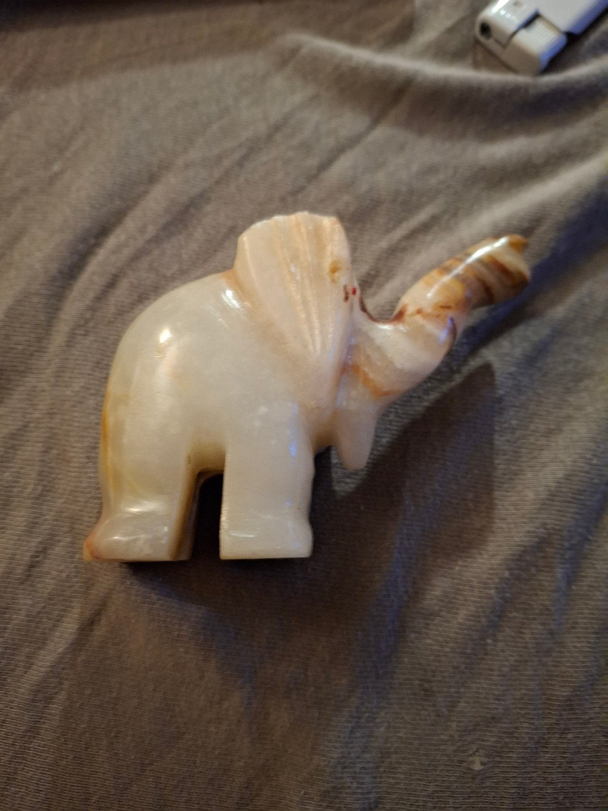 Onyx Olifant Beeldje - Handgesneden Decoratie, Ophalen, Meerkleurig, Overige stijlen, Zo goed als nieuw