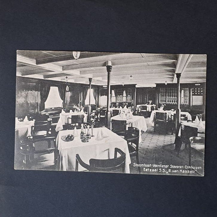Stavoren Friesland Stoomboot Veerdienst Eetzaal 1920, Verzamelen, Ophalen of Verzenden, Voor 1920, Ongelopen, Friesland