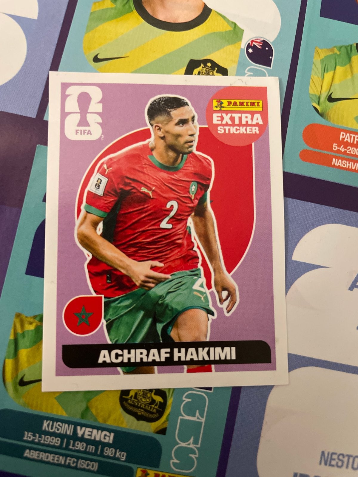 Panini FIFA World Cup 2026 Extra Sticker Achraf Hakimi, Ophalen of Verzenden, Zo goed als nieuw, Sticker