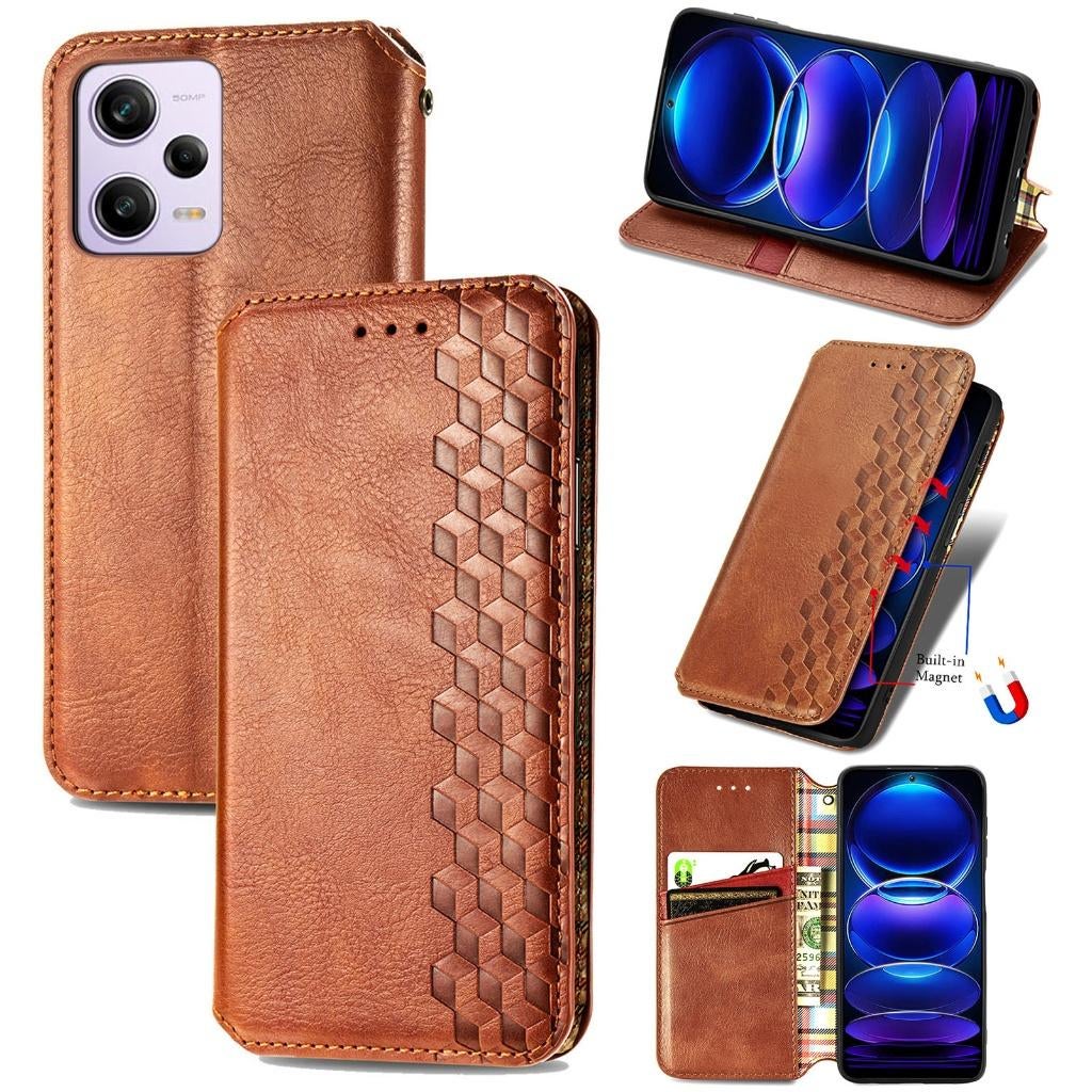 Luxe PU Lederen Wallet Case Set voor Poco X5 Pro 5G _ Bruin, Verzenden, Nieuw, Hoesje of Tasje