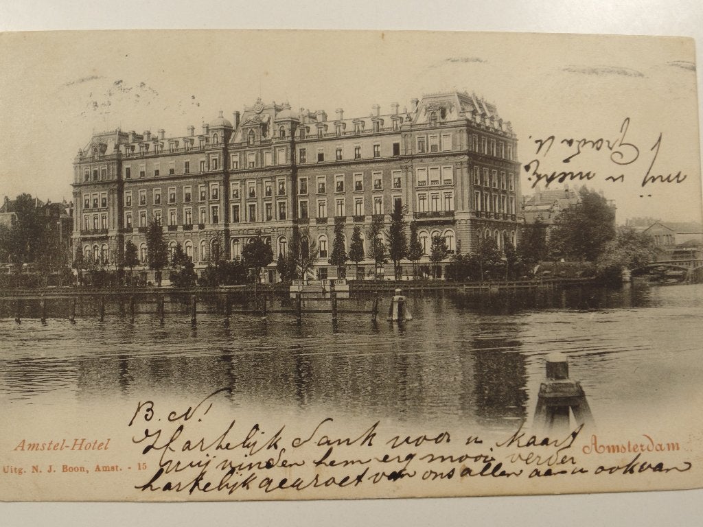 Amsterdam 542 Amstel hotel  stempel, Verzamelen, Ophalen of Verzenden, Voor 1920, Gelopen, Noord-Holland