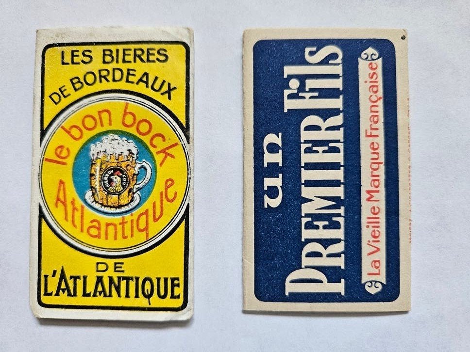 2 Oude pakjes Franse vloeitjes sigarettenpapier reclame, Verzamelen, Ophalen of Verzenden, Zo goed als nieuw, Overige typen