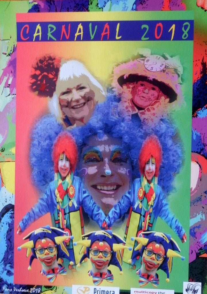 Al1108 poster carnaval 2018 - Stein - Limburg-, Ophalen of Verzenden, Zo goed als nieuw, A1 t/m A3, Film en Tv