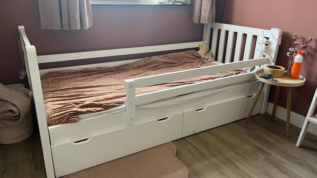 Kinderbed, Ophalen, 85 tot 100 cm, Gebruikt, Lattenbodem