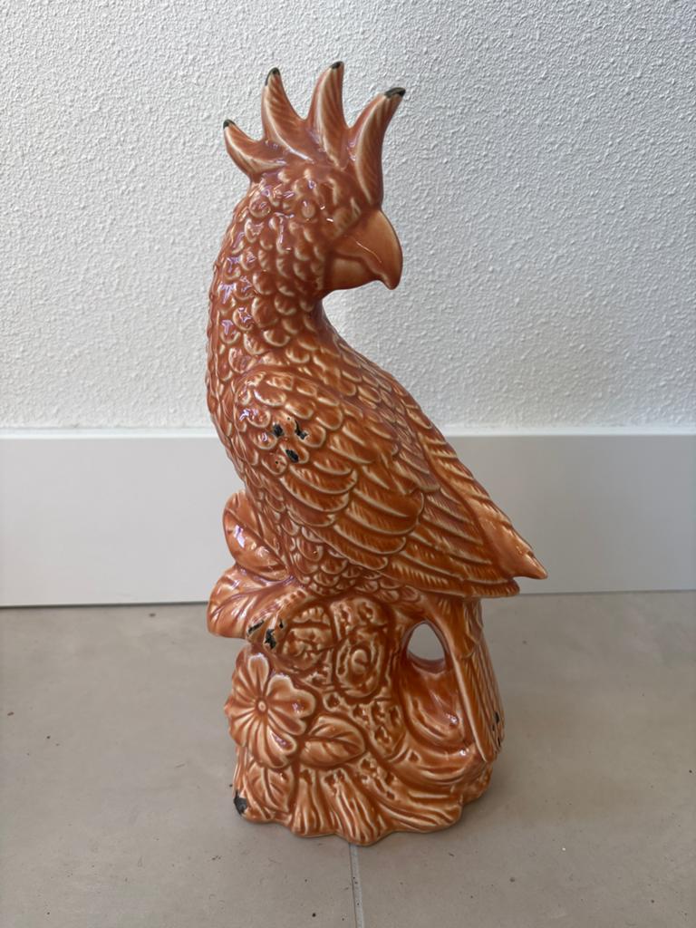 Decoratieve keramische kakatoe - 38 cm hoog, Antiek en Kunst, Antiek | Keramiek en Aardewerk, Ophalen