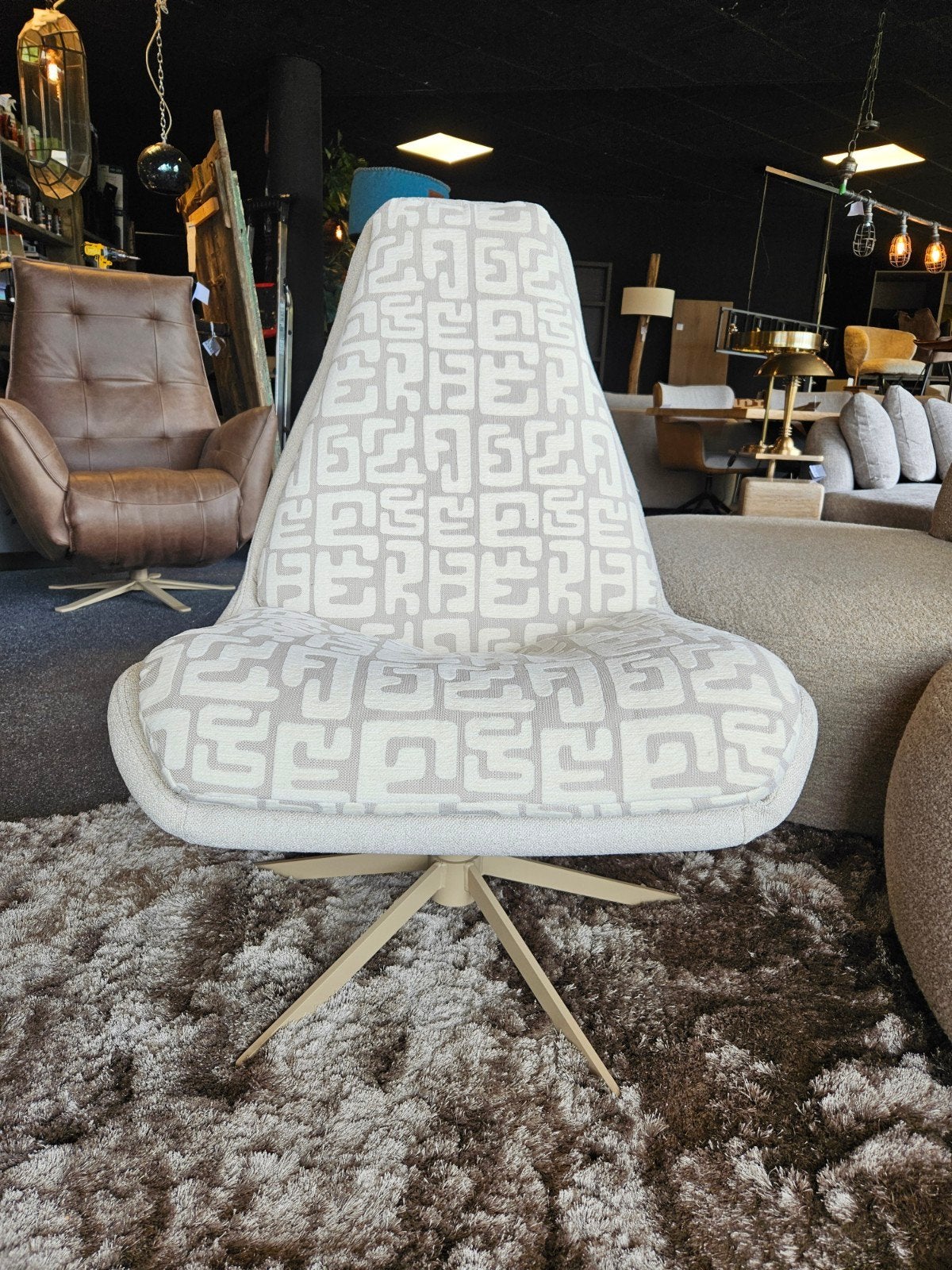 Draai fauteuil HARM hoog/laag, Nieuw, 75 tot 100 cm, Ophalen of Verzenden, Stof
