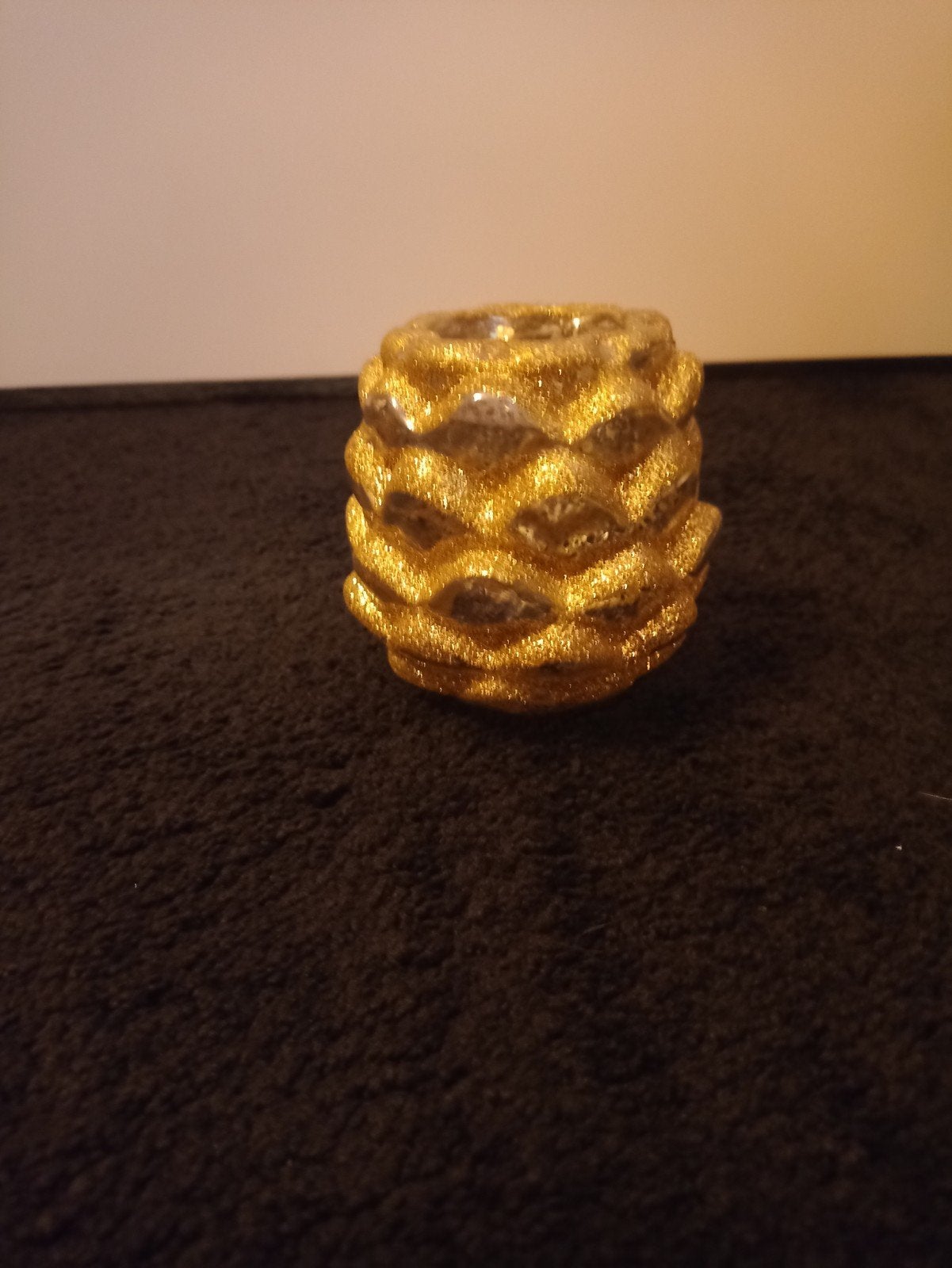 Rivièra Maison waxinelichthouder goud glas, 10 cm, Waxinelichthouder, Rivièra Maison, Ophalen of Verzenden