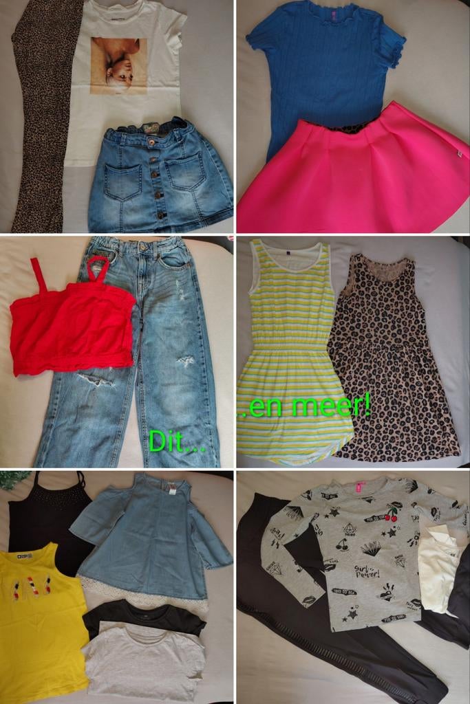 Groot kledingpakket 134-140 lot zomerkleding meisje XL mega, Ophalen of Verzenden, Gebruikt, Maat 134