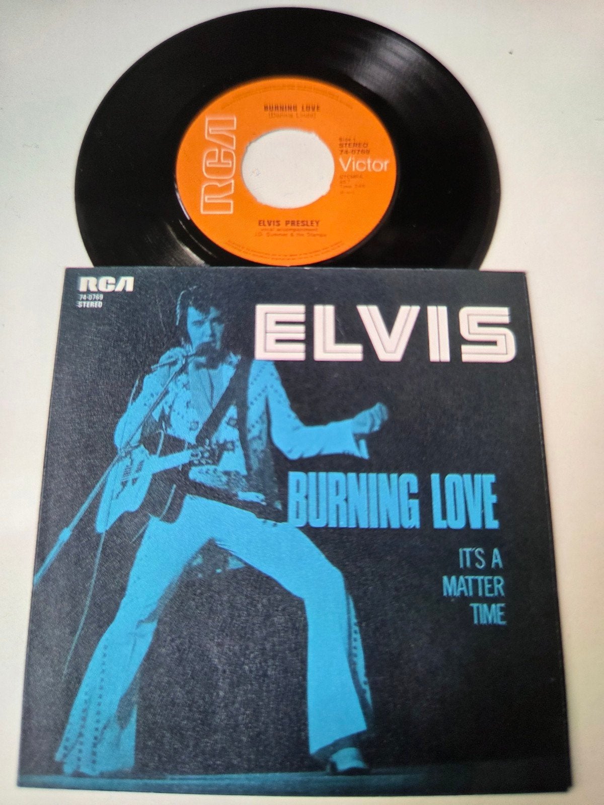 Elvis Presley - Burning Love / It's a Matter of Time, Gebruikt, 7 inch, Pop, EP