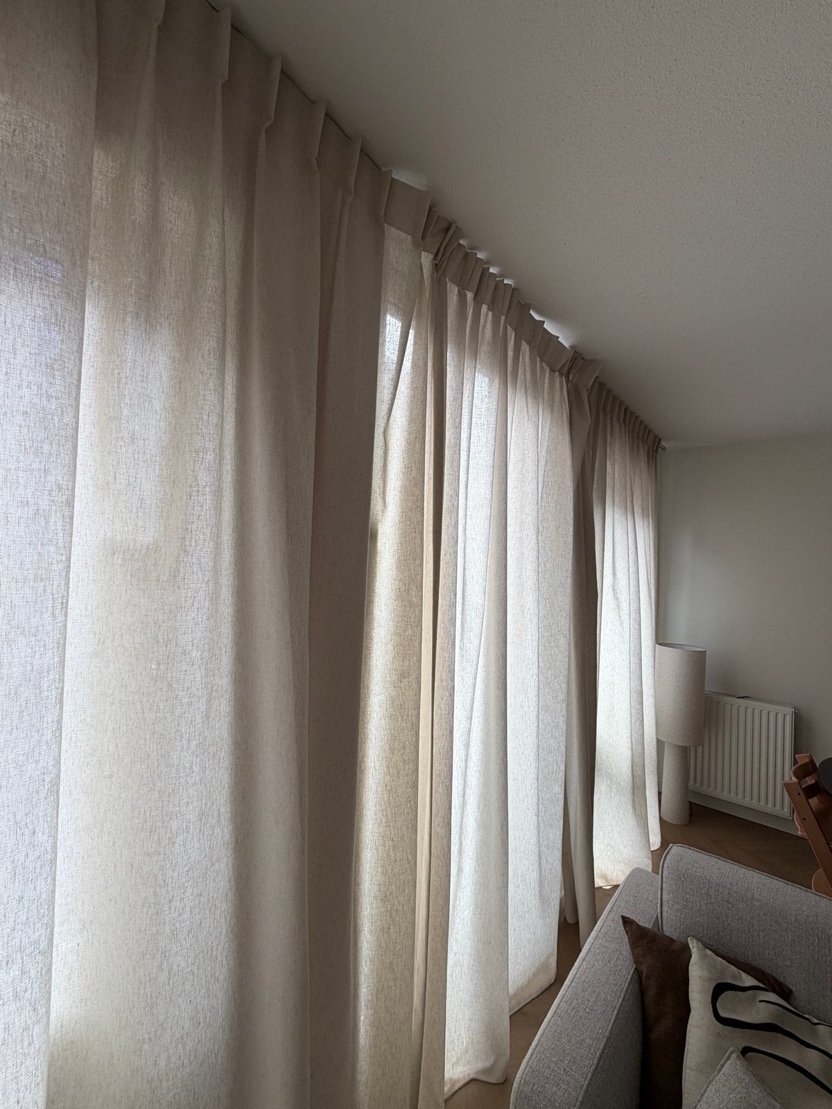 Veneta Inbetween Gordijnen Beige/Naturel - 415x265cm, Gebruikt, Overige merken, Beige, Ophalen of Verzenden