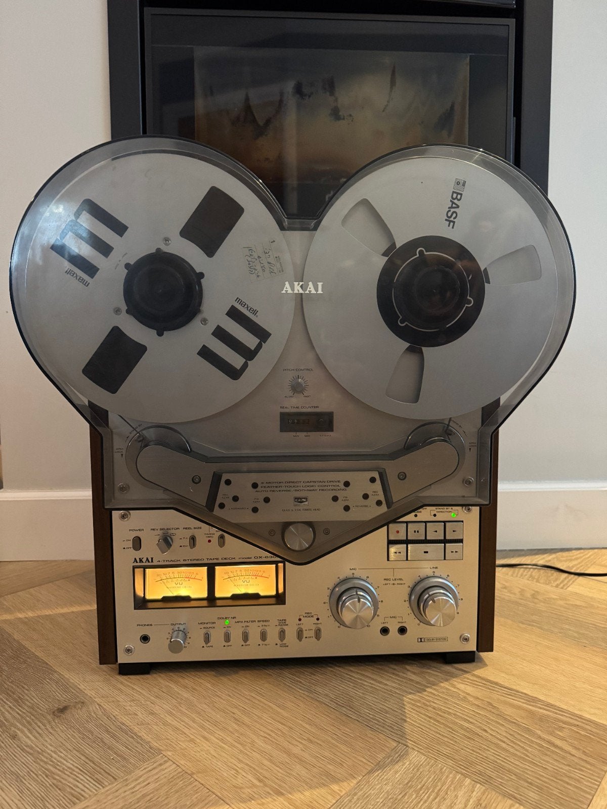 Akai GX-635DB Bandrecorder met zeldzame stofkap, Ophalen, Bandrecorder, Met stofkap