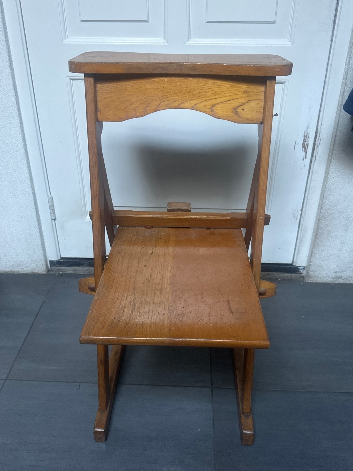 Antieke bidstoel / knielbank van eikenhout, Ophalen