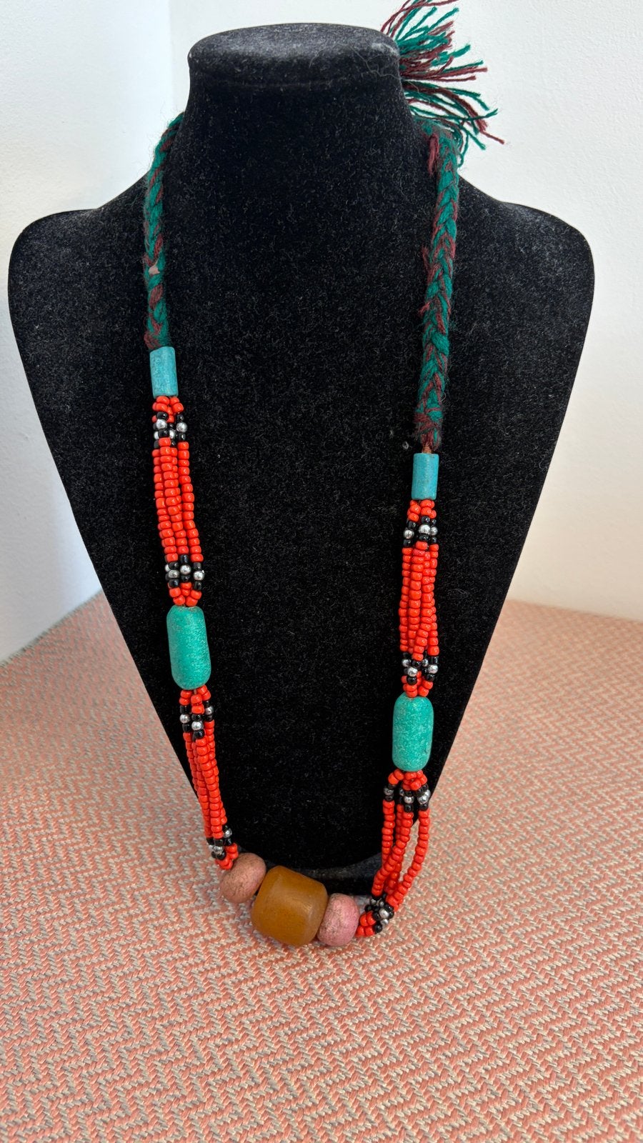 Unieke ketting met echte koralen en turquoise accenten, Sieraden, Tassen en Uiterlijk, Kettingen, Gebruikt, Ophalen of Verzenden