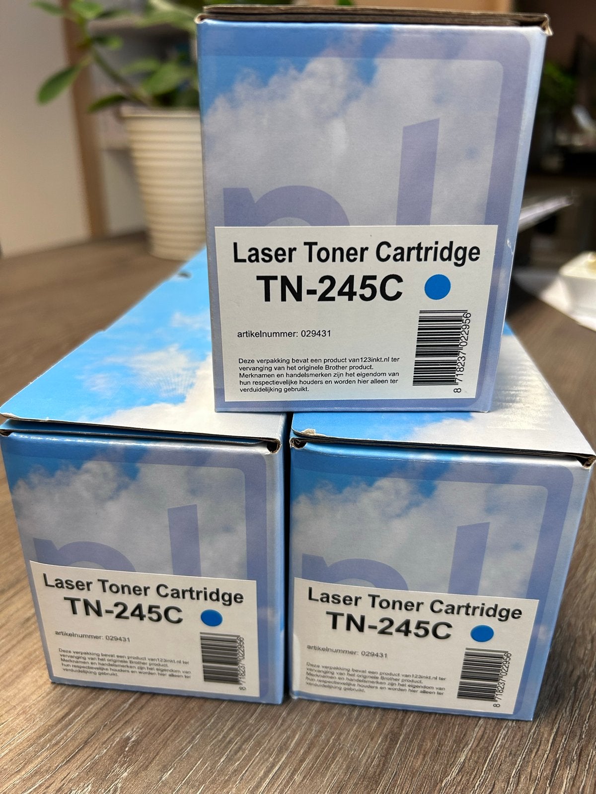 3x Toner huismerk TN-245C (Cyaan) voor Brother printers, Ophalen of Verzenden, Nieuw, Toner