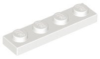 Lego plaatjes 1x4 wit 48 stuks, Ophalen of Verzenden, Gebruikt, Losse stenen, Lego