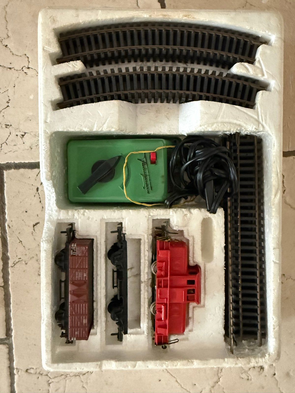 Fleischmann 1010 Treinset met vintage huisjes en toebehoren, Gelijkstroom, Fleischmann, Ophalen of Verzenden, Analoog