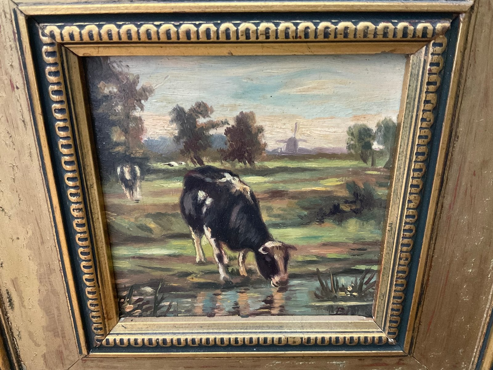 Oud Hollands Landschap met Koeien - Olieverf Schilderij, Ophalen, Paneel, Oud hollands, Landschap