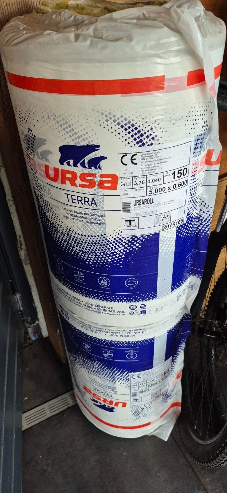 URSA Terra Minerale Wol Isolatie - 150mm dik, 3m², Doe-het-zelf en Verbouw, Isolatie en Afdichting, Ophalen, Overige materialen
