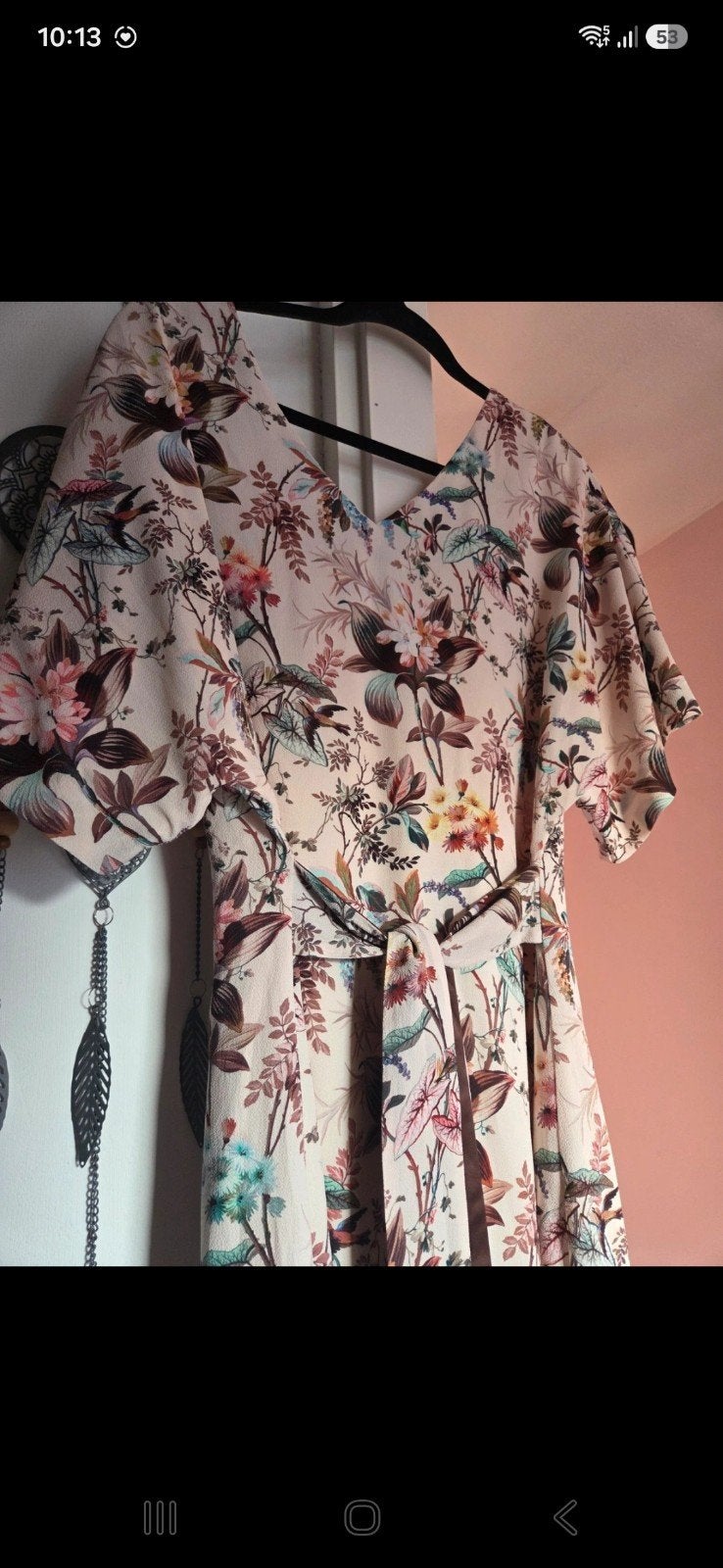 Steps jurk 40 met bloemenprint en strikceintuur, Kleding | Dames, Maat 38/40 (M), Zo goed als nieuw, Knielengte, Steps