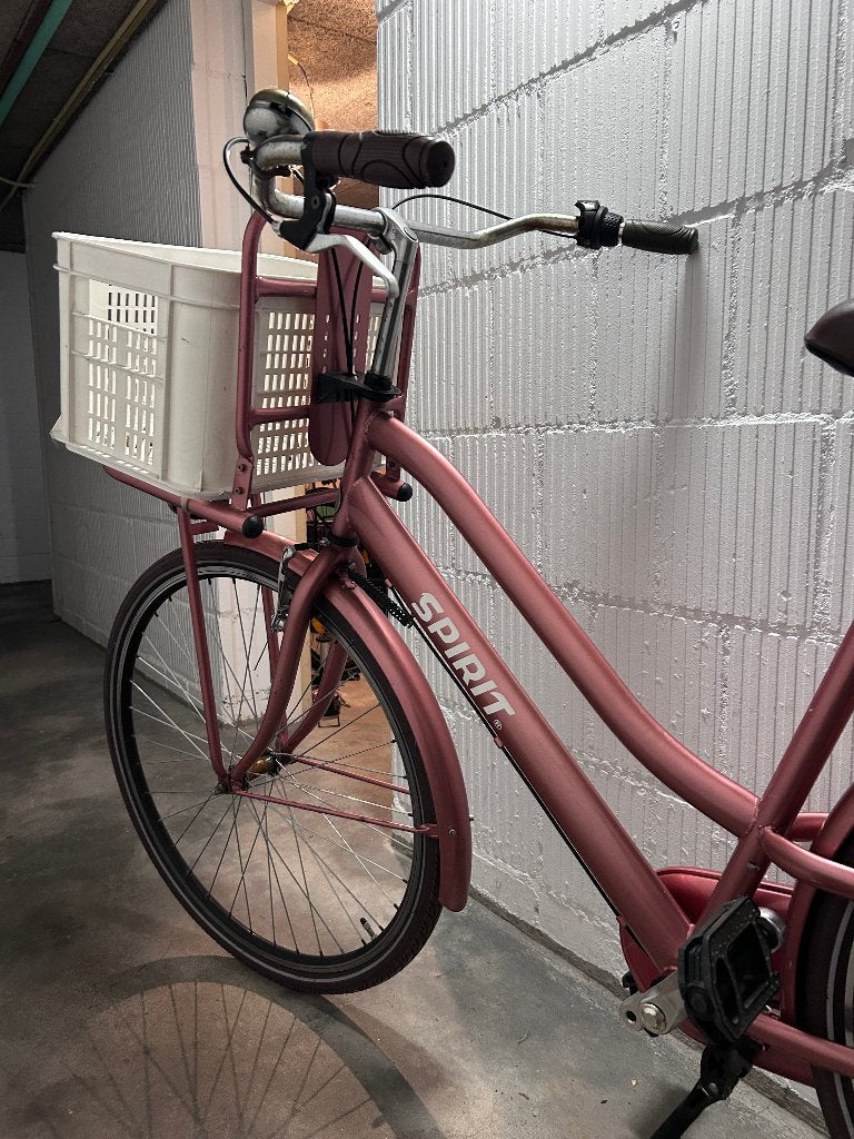 Spirit damesfiets met krat - roze, Ophalen, Terugtraprem, Gebruikt, Versnellingen
