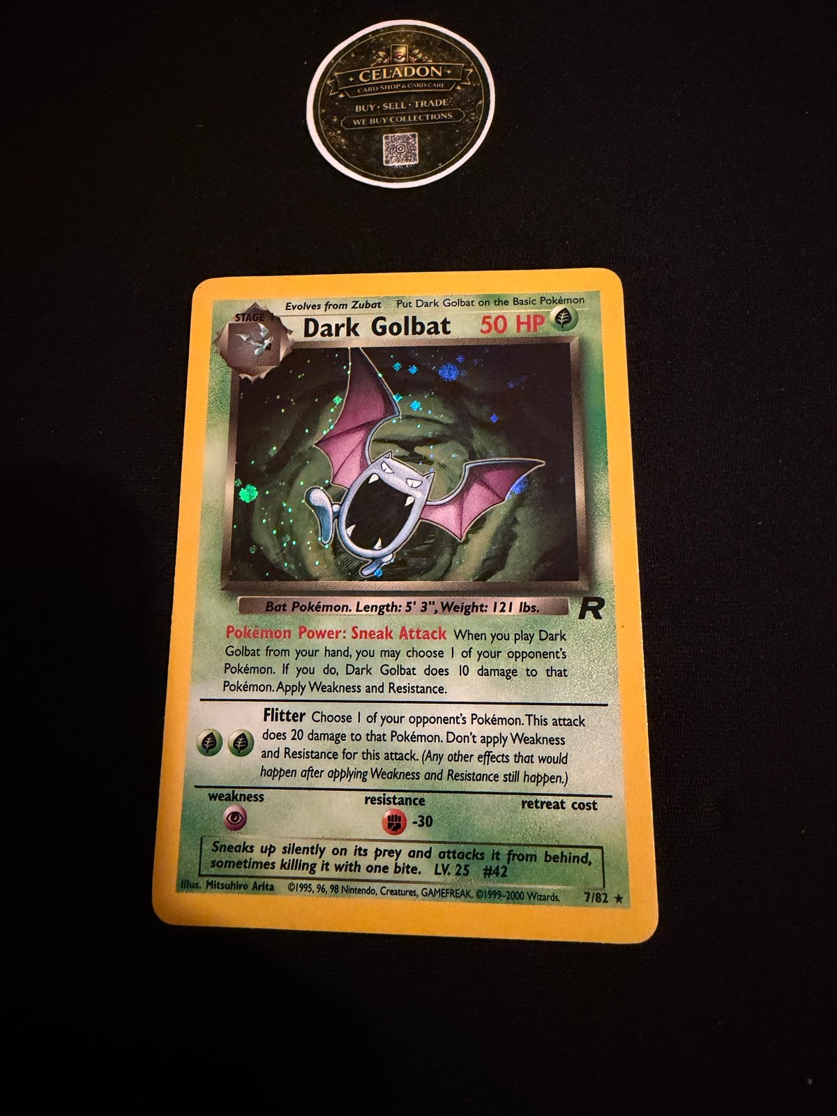 Dark Golbat Pokémon kaart (7/82) - Team Rocket Set, Ophalen of Verzenden, Zo goed als nieuw, Losse kaart, Foil