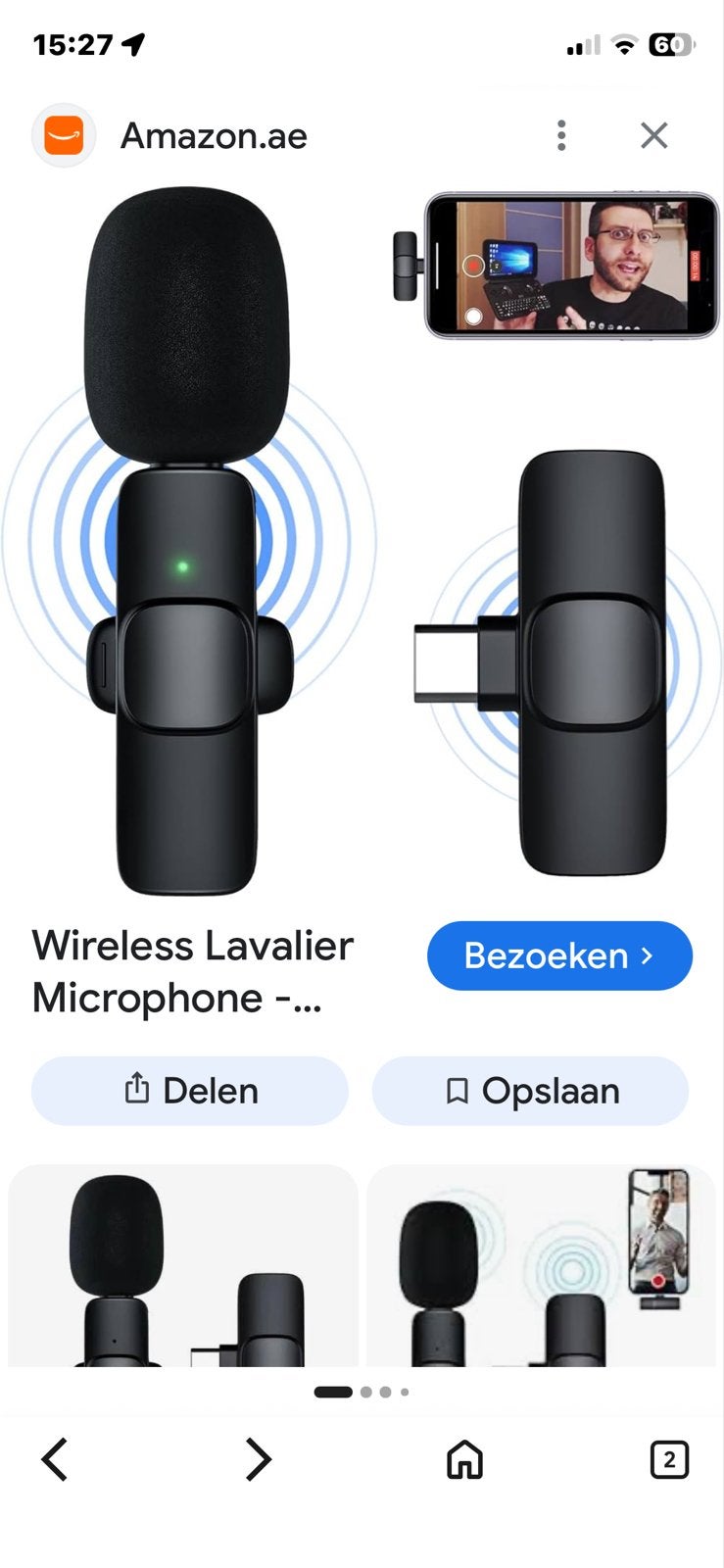 Draadloze Lavalier Microfoon voor Smartphones en Camera's, Muziek en Instrumenten, Microfoons, Ophalen, Nieuw, Zangmicrofoon, Draadloos
