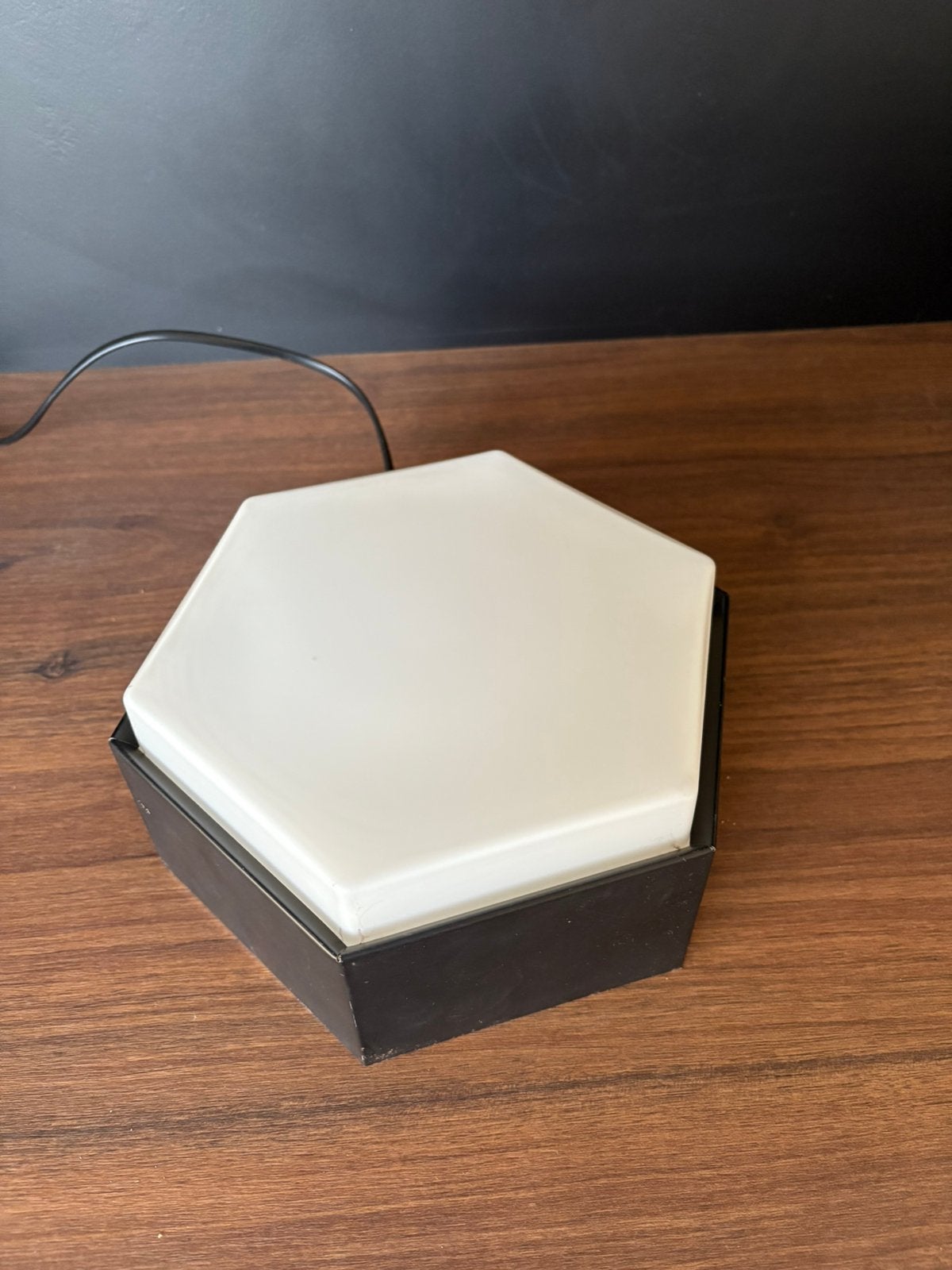 Zeskantige vintage jaren 60 plafondlamp (Raak Amsterdam), Ophalen of Verzenden, Gebruikt, Glas