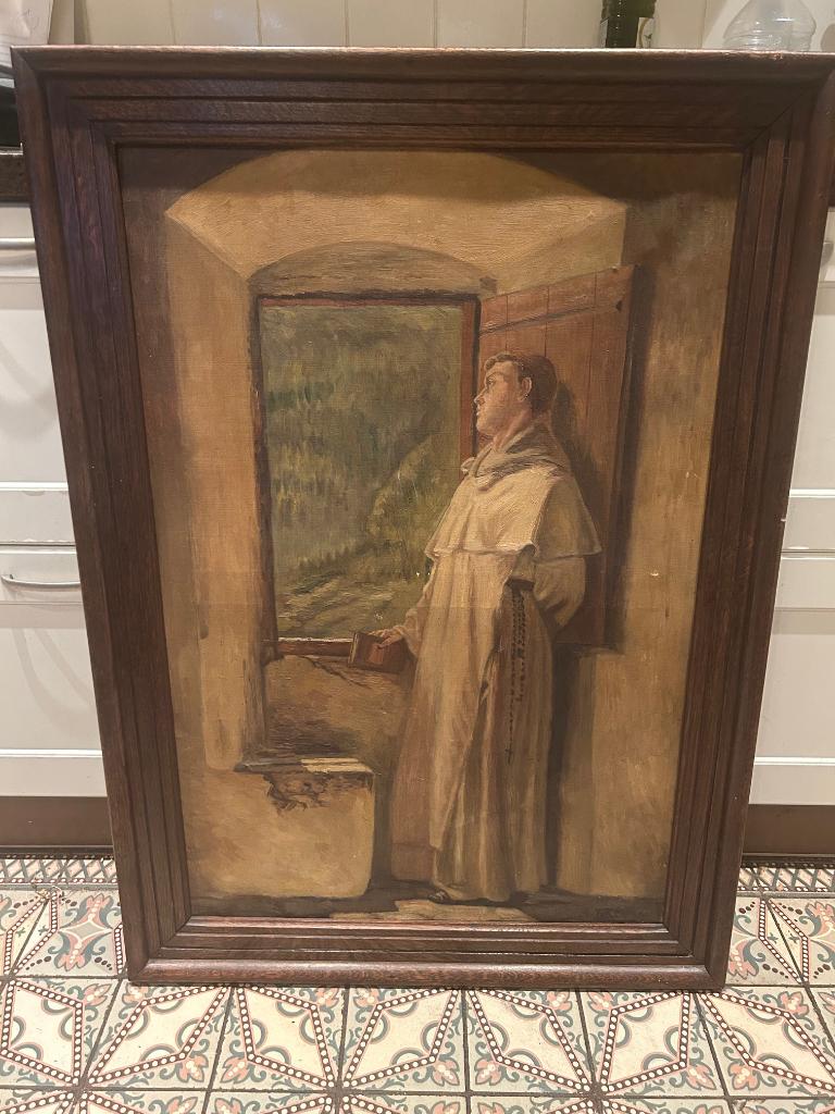 Antiek schilderij van Wiebe Reijinga van kloosterling, Antiek en Kunst, Antiek | Religie, Ophalen