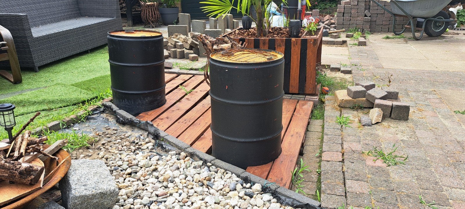 4 olievaten - Ideaal voor decoratie of opslag, Doe-het-zelf en Verbouw, Overige Doe-het-zelf en Verbouw, Ophalen, Gebruikt