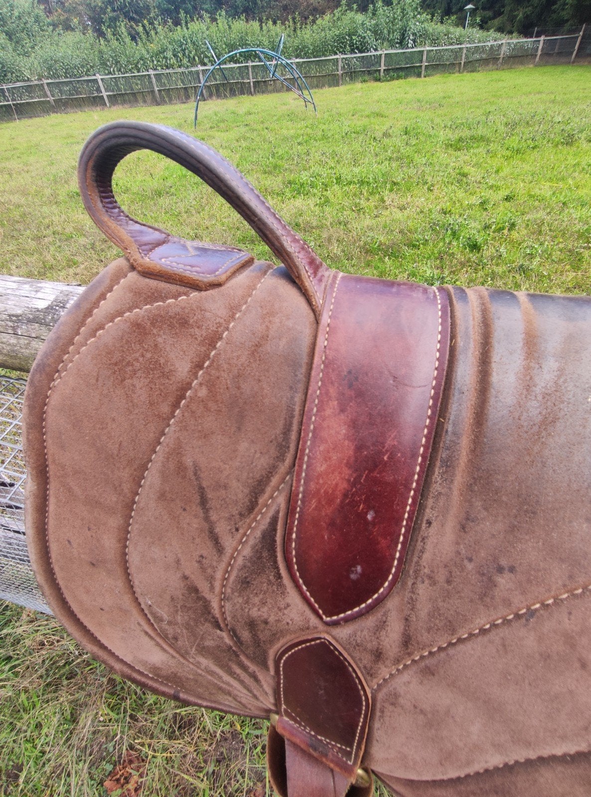 Foto 4 van barebackpad (Parelli) leer suede boven medisch vilt onder