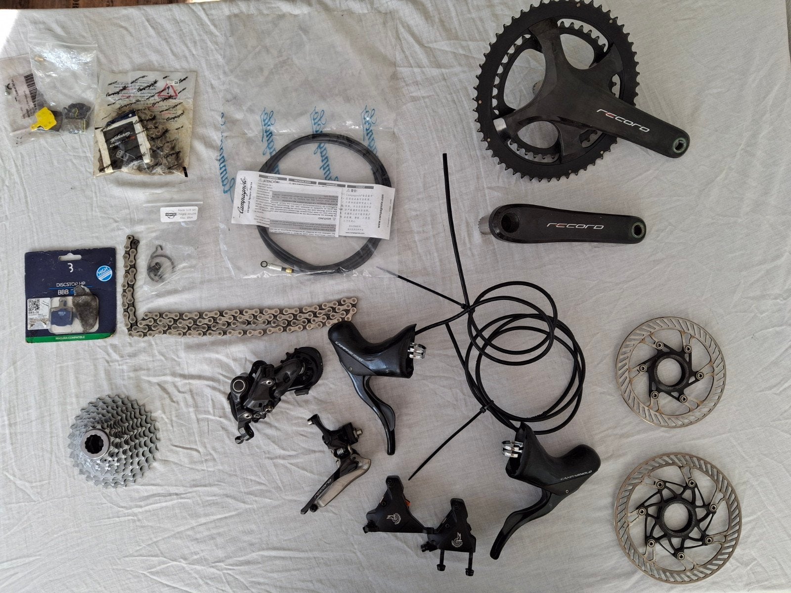 Campagnolo Record 12 Speed Disc Brake Groepset, Fietsen en Brommers, Ophalen of Verzenden, Zo goed als nieuw, Racefiets, Carbon