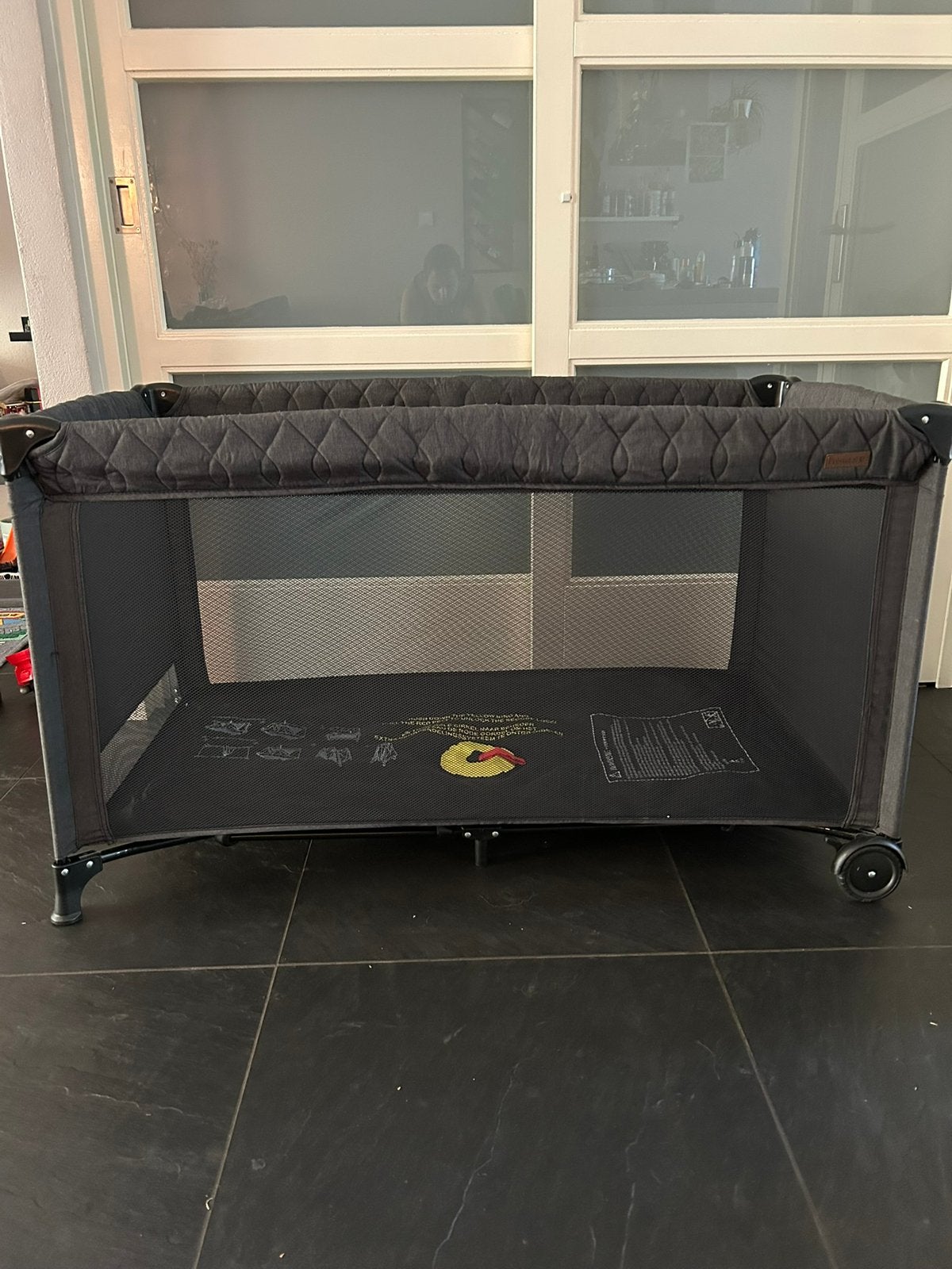 Prenatal campingbedje met bodemverhoger, Ophalen, Zo goed als nieuw, Minder dan 140 cm, Minder dan 70 cm