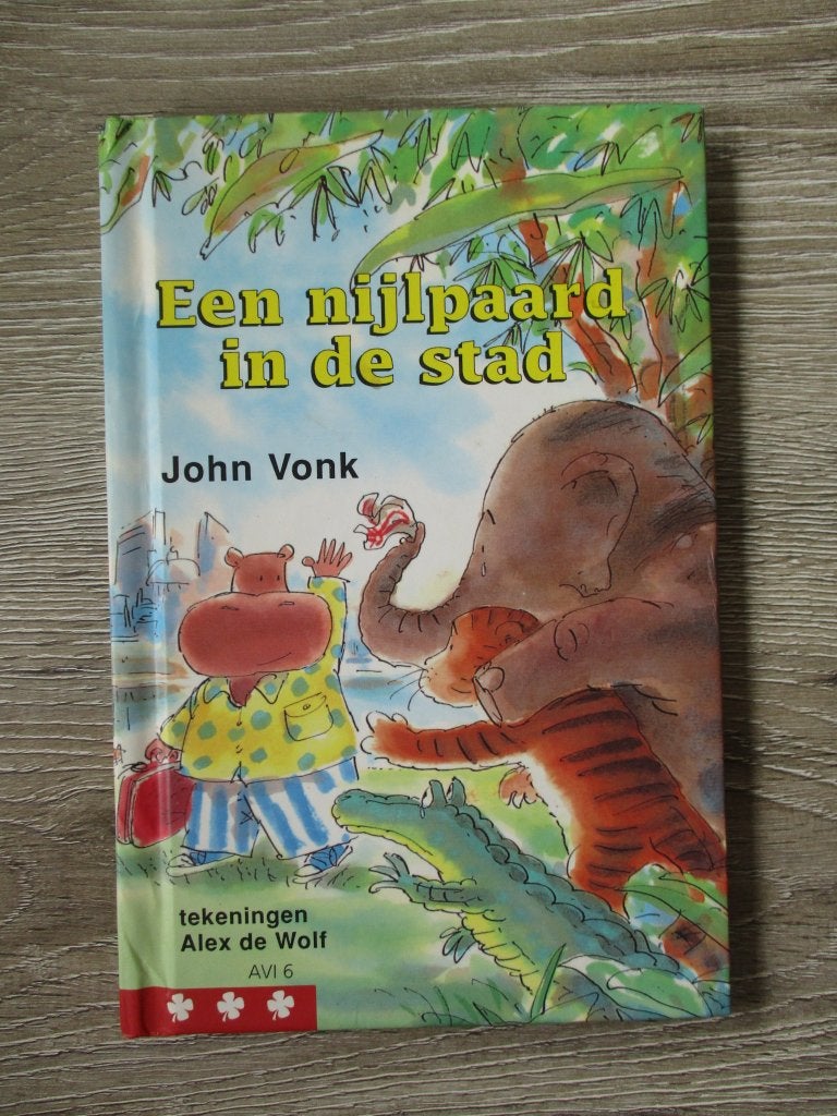 Een nijlpaard in de stad - John Vonk, Boeken, Kinderboeken | Jeugd | onder 10 jaar, Ophalen of Verzenden, Gelezen, Fictie algemeen
